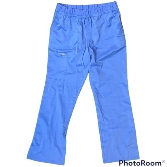 NEW Cherokee blue workwear drawstring womens size large tapered leg scrub pant - Picture 2 of 9